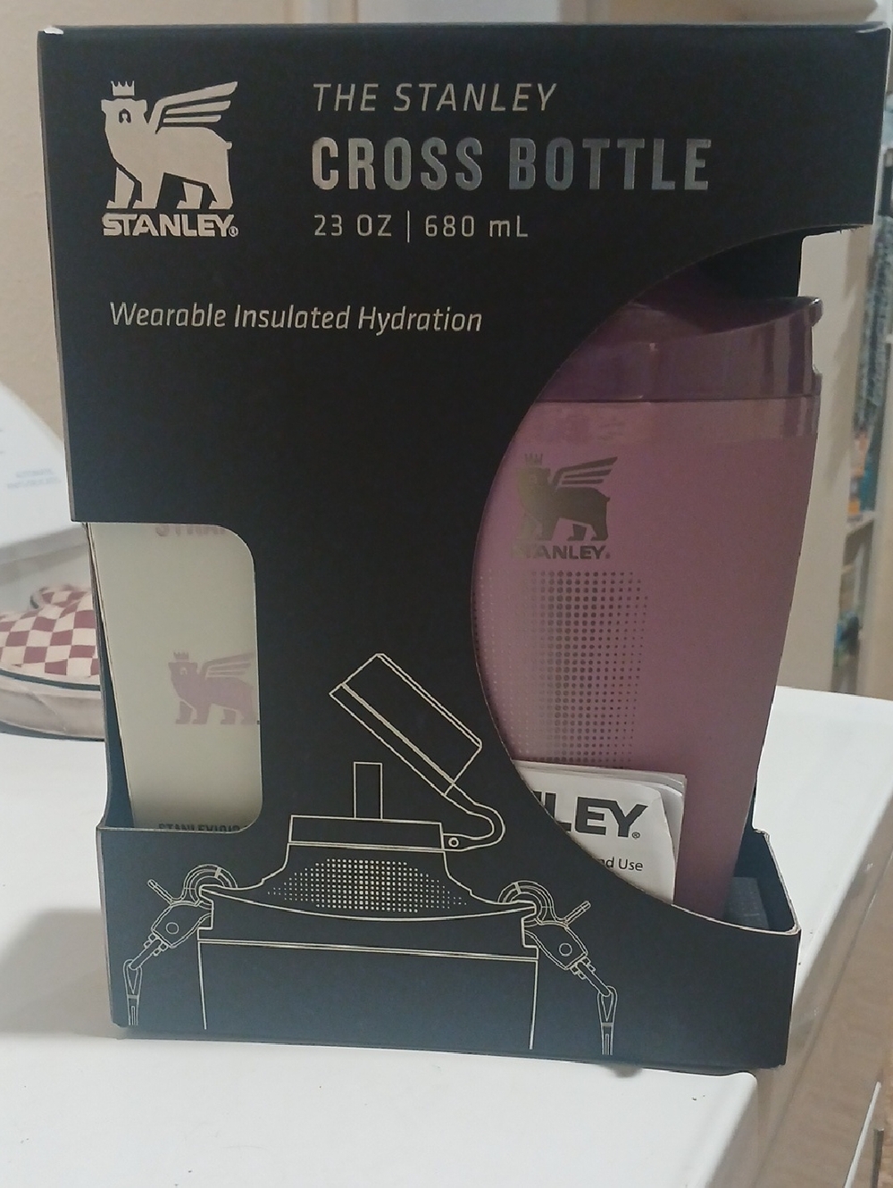 Stanley Cross Bottle 23oz Wearable Insulated Hydration - Purple & Cream